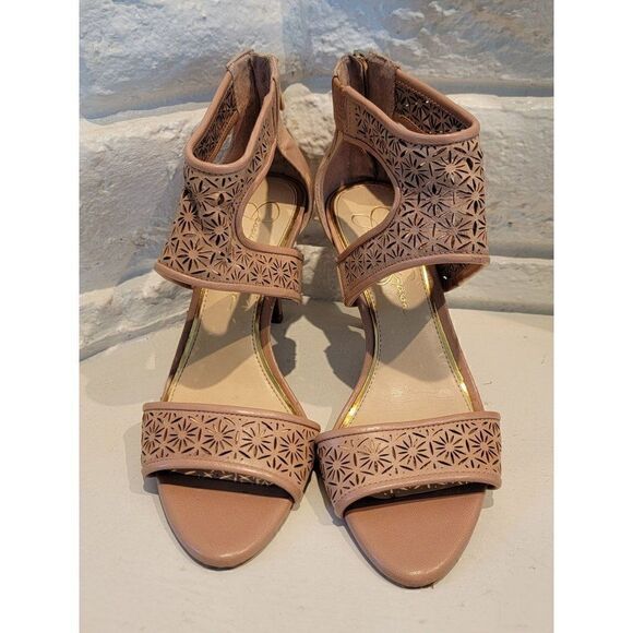 JESSICA SIMPSON JS-MAACK IN TAUPE MICROSUEDE heels 7M - Picture 1 of 7